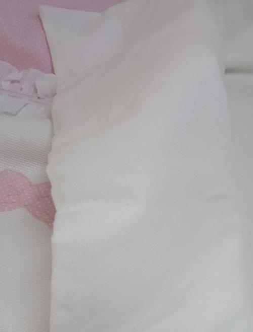 copertina artigianale culla in rosa misura 68 x 80