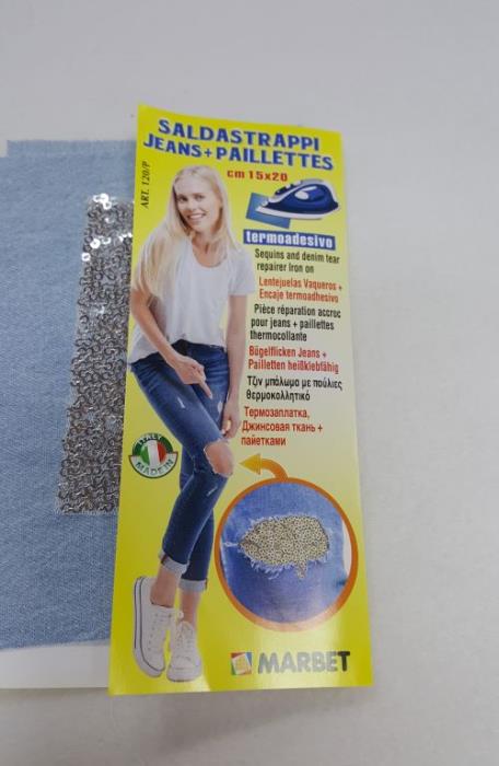 saldastrappi jeans + paillettes color argento