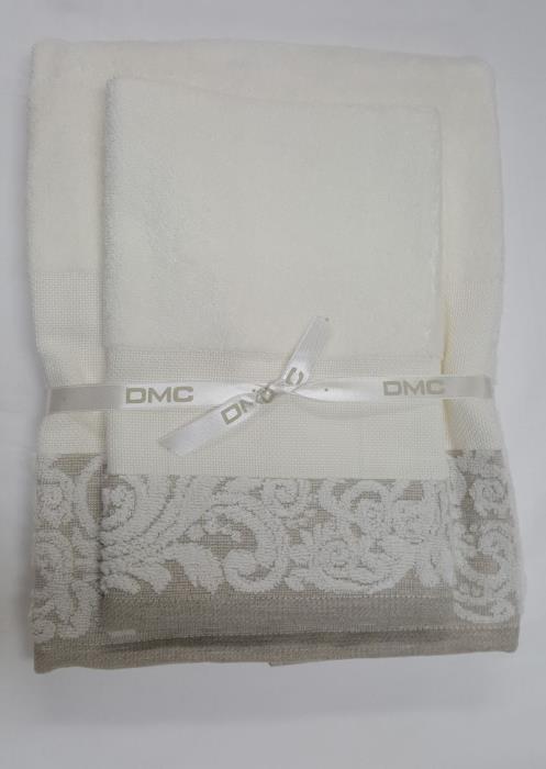 Coppia asciugamani della DMC con disegno sul fondo