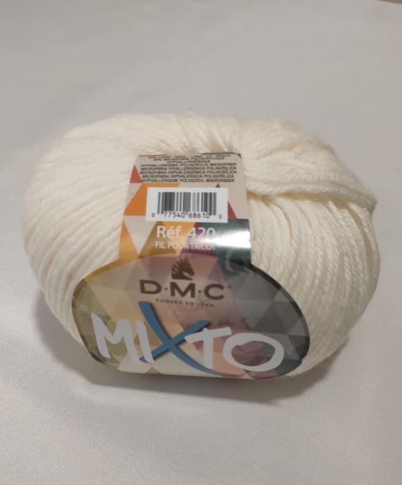 Lana MiXto della DMC 50% lana e 50% microfibra colore bianco