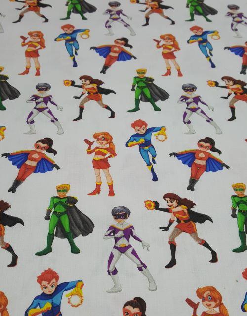 tela di cotone stampato digitale con soggetti di super eroi