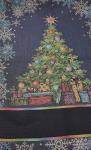 Canovaccio raffigurante albero di Natale con inserto tela aida nera