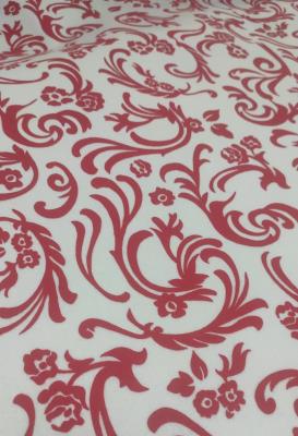 Pannolenci stampato fantasia rossa su fondo bianco