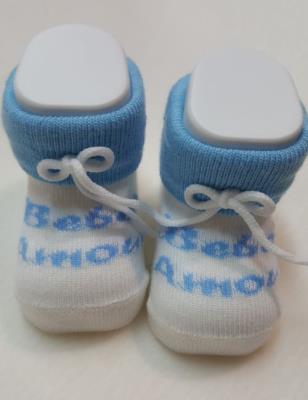 scarpine neonato colore bianco e turchese "bebe' amour"