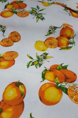 Tessuto per tovaglia fantasia arance e limoni altezza 1,80 cm.